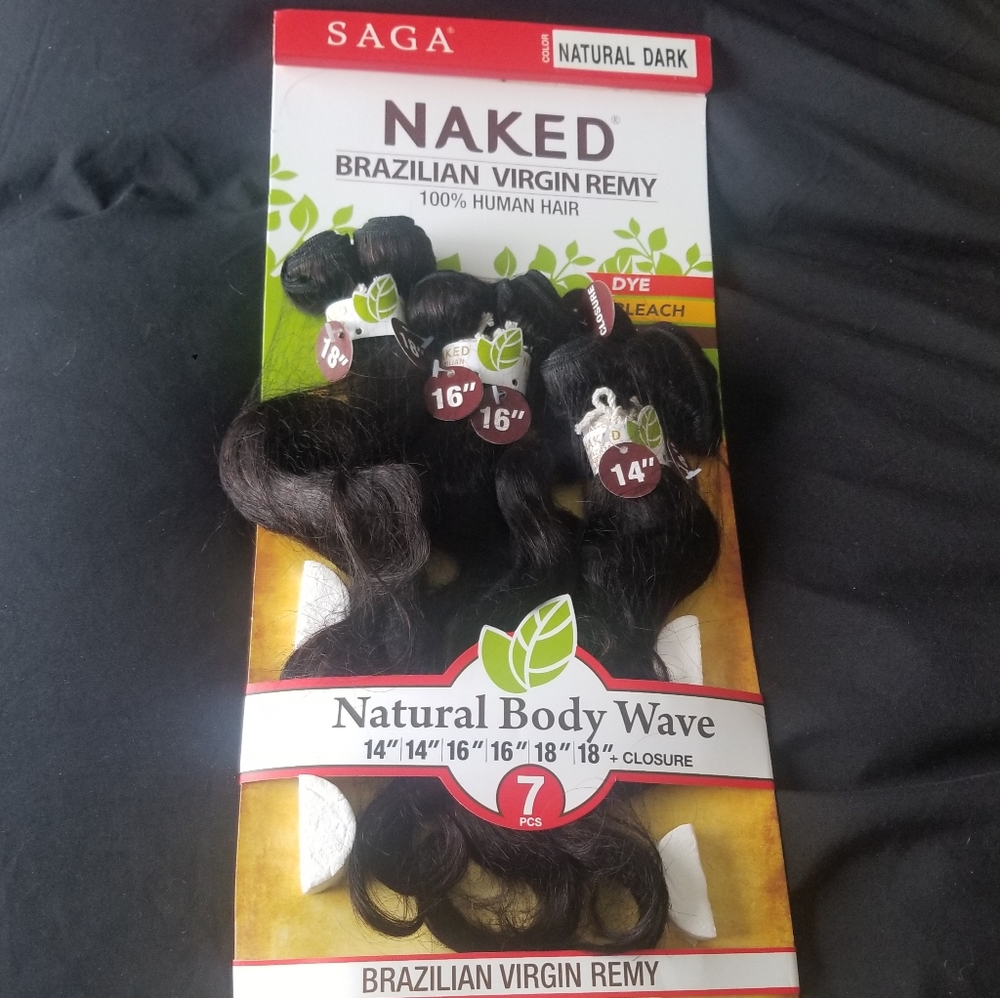 SAGA Naked Brazilian Virgin Remy Human Hair